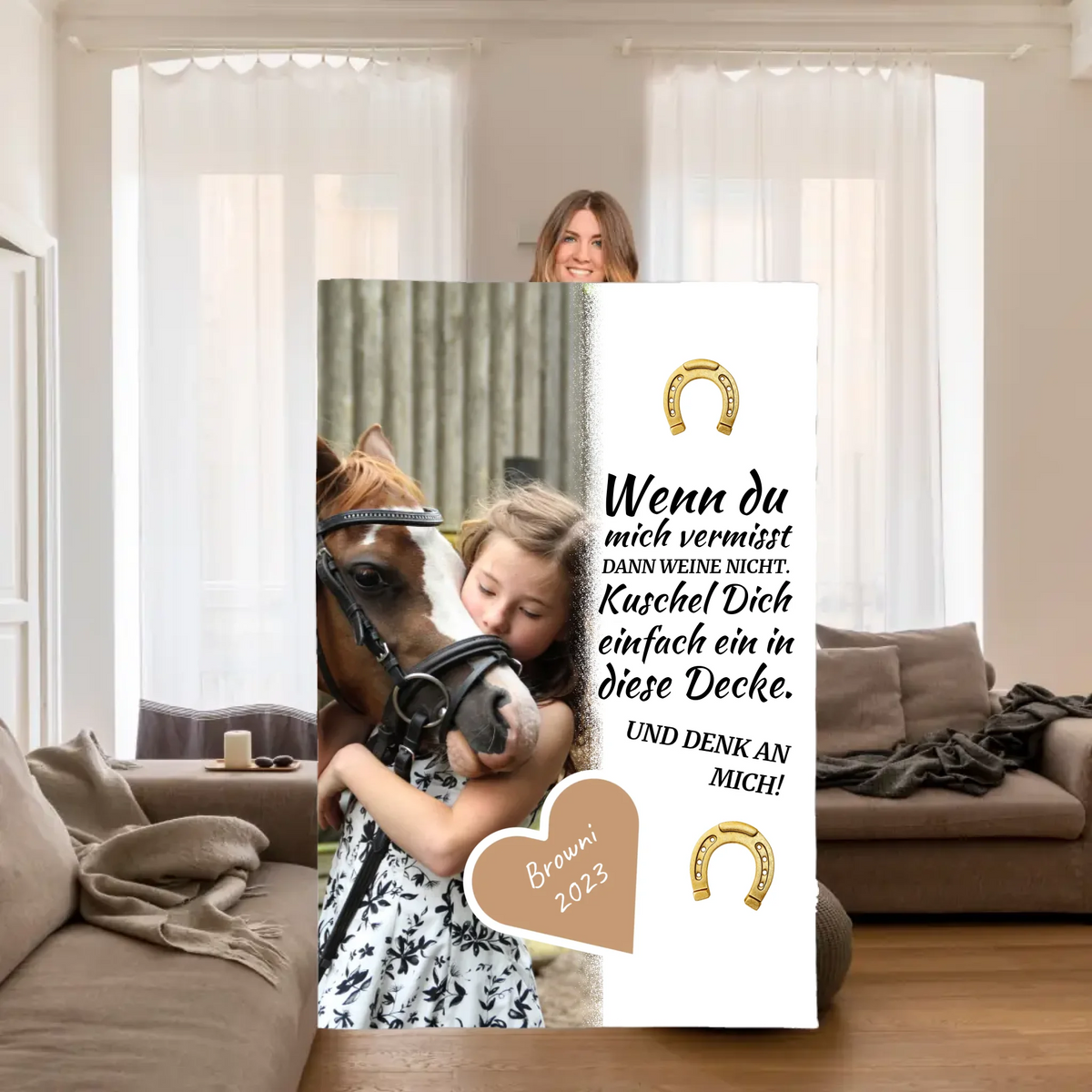 personalized horse photo cushion