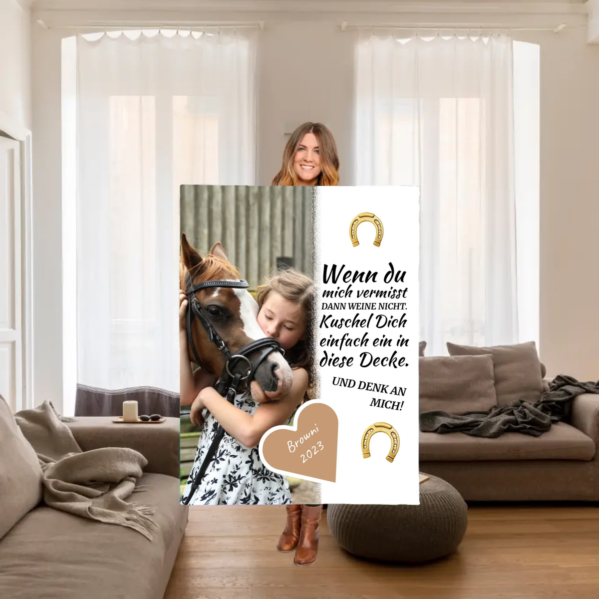 personalized horse photo cushion