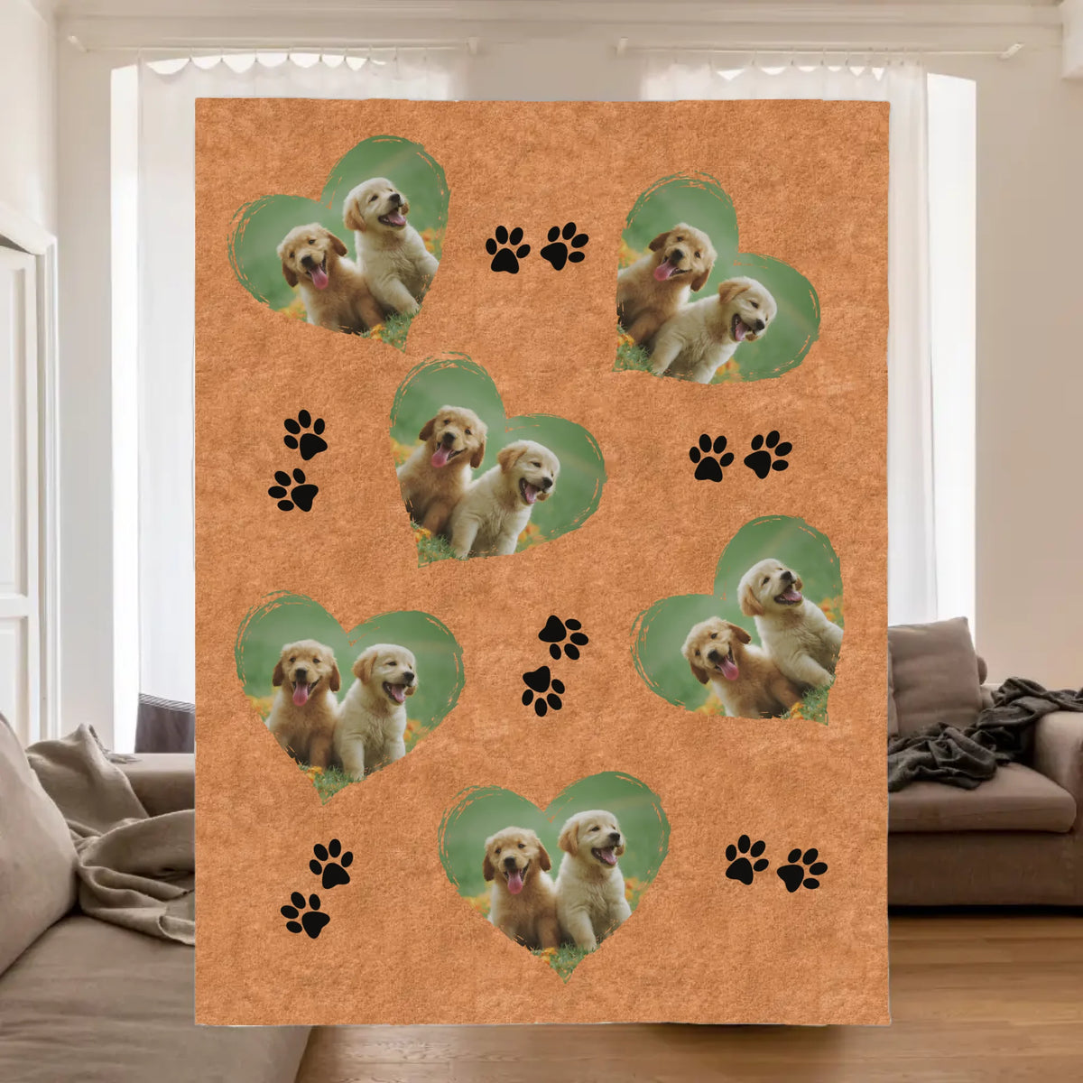Personalisierte Decke: Fotoherz Decke mit deinen Fotos - Individuelle Kuscheldecke | Personalize Palace
