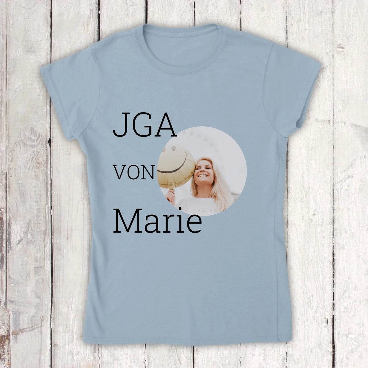 Personalisiertes T-Shirt: JGA, Junggesellinnen mit Foto und Name - individuelles Abschieds T-Shirt | Personalize Palace