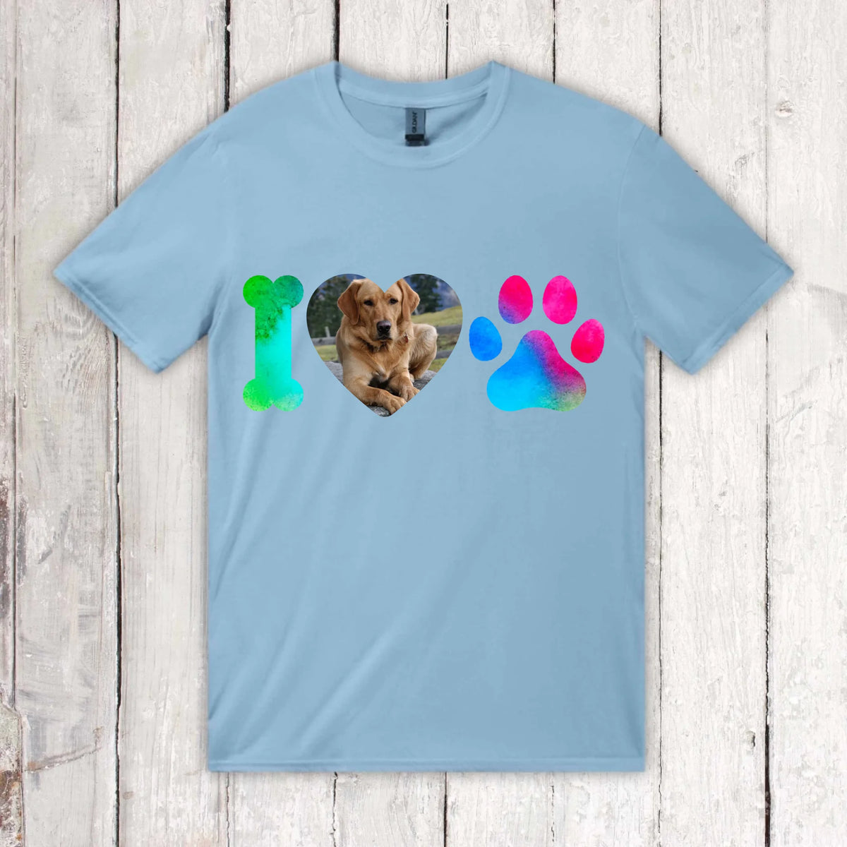 I Love Dogs mit deinem Foto - individuelles T-Shirt | Personalize Palace