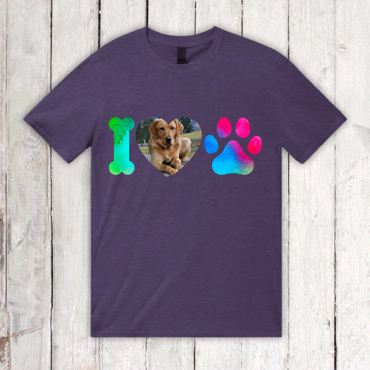 I Love Dogs mit deinem Foto - individuelles T-Shirt | Personalize Palace