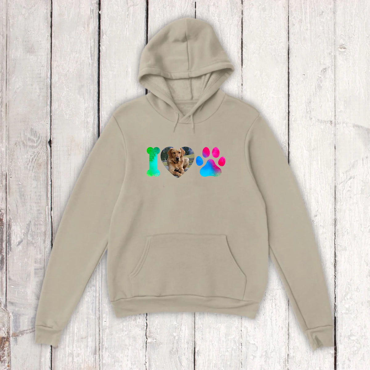 I Love Dogs mit deinem Foto - individueller Hoodie | Personalize Palace