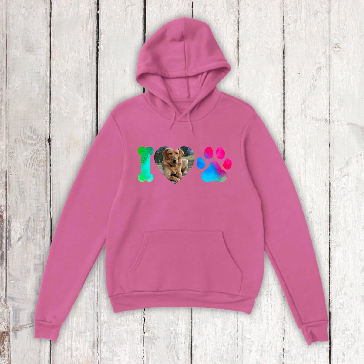 I Love Dogs mit deinem Foto - individueller Hoodie | Personalize Palace