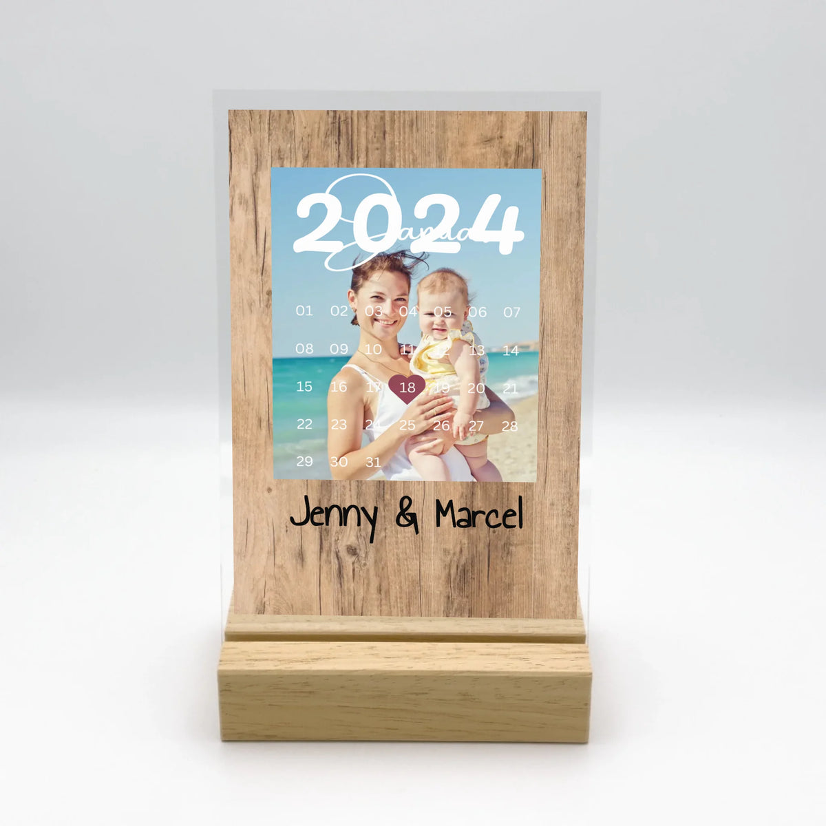 Personalisierte LED Bilder: Album Cover mit eurem Bild - Individuelles Acryl Glas mit Ständer | Personalize Palace