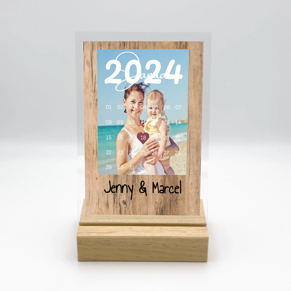Personalisierte LED Bilder: Album Cover mit eurem Bild - Individuelles Acryl Glas mit Ständer | Personalize Palace