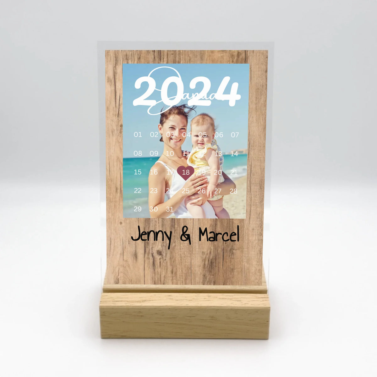 Personalisierte LED Bilder: Muttertag, wann wurdet Ihr geboren? - Individuelles Acryl Glas mit LED Ständer | Personalize Palace