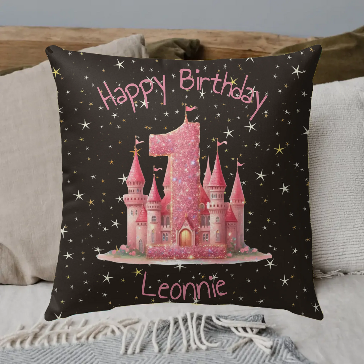Personalisiertes Kissen: Geburtstagskissen für 1 bis 14 Jährige Mädchen - Individuelles Kuschelkissen | Personalize Palace