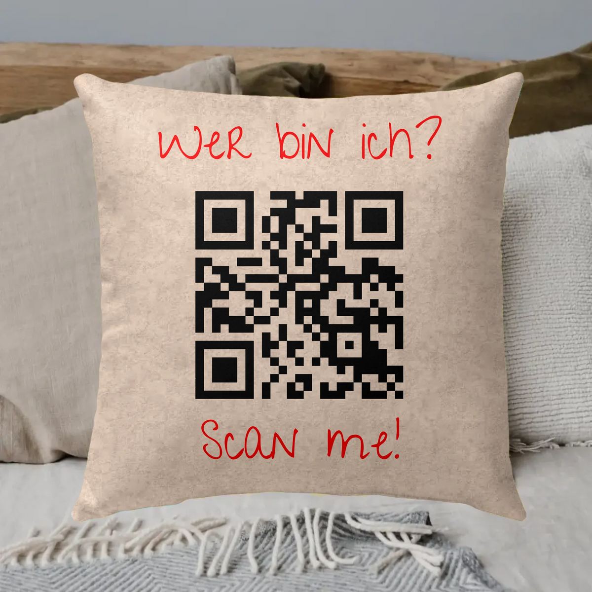 Personalisiertes Kissen: QR Code - individuelles Kissen | Personalize Palace