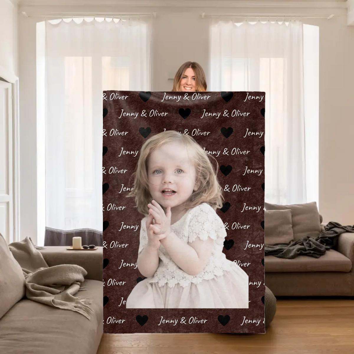 Personalisierte Decke: Foto Lieblingsdecke für Kinder, Eltern und Ureltern - personalisierbare Decke | Personalize Palace