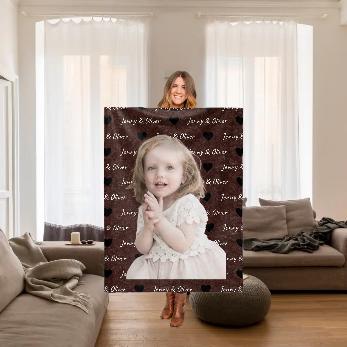 Personalisierte Decke: Foto Lieblingsdecke für Kinder, Eltern und Ureltern - personalisierbare Decke | Personalize Palace