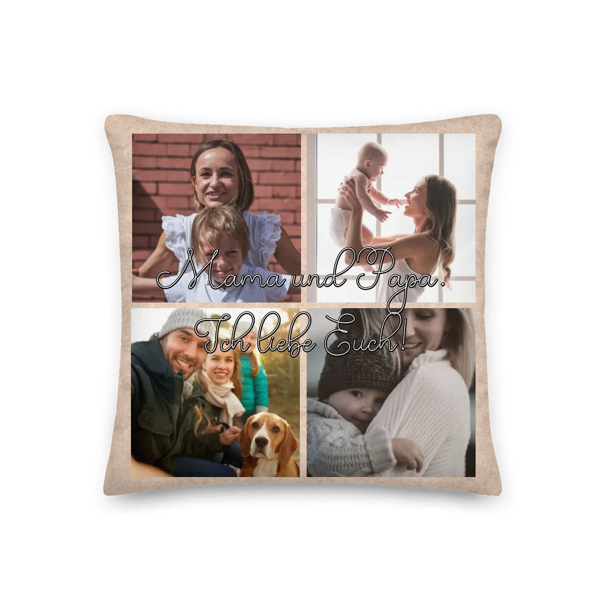Personalisiertes Kissen: Foto Buchstaben Mama, Papa, Oma, Opa - Individuelles Kissen | Personalize Palace