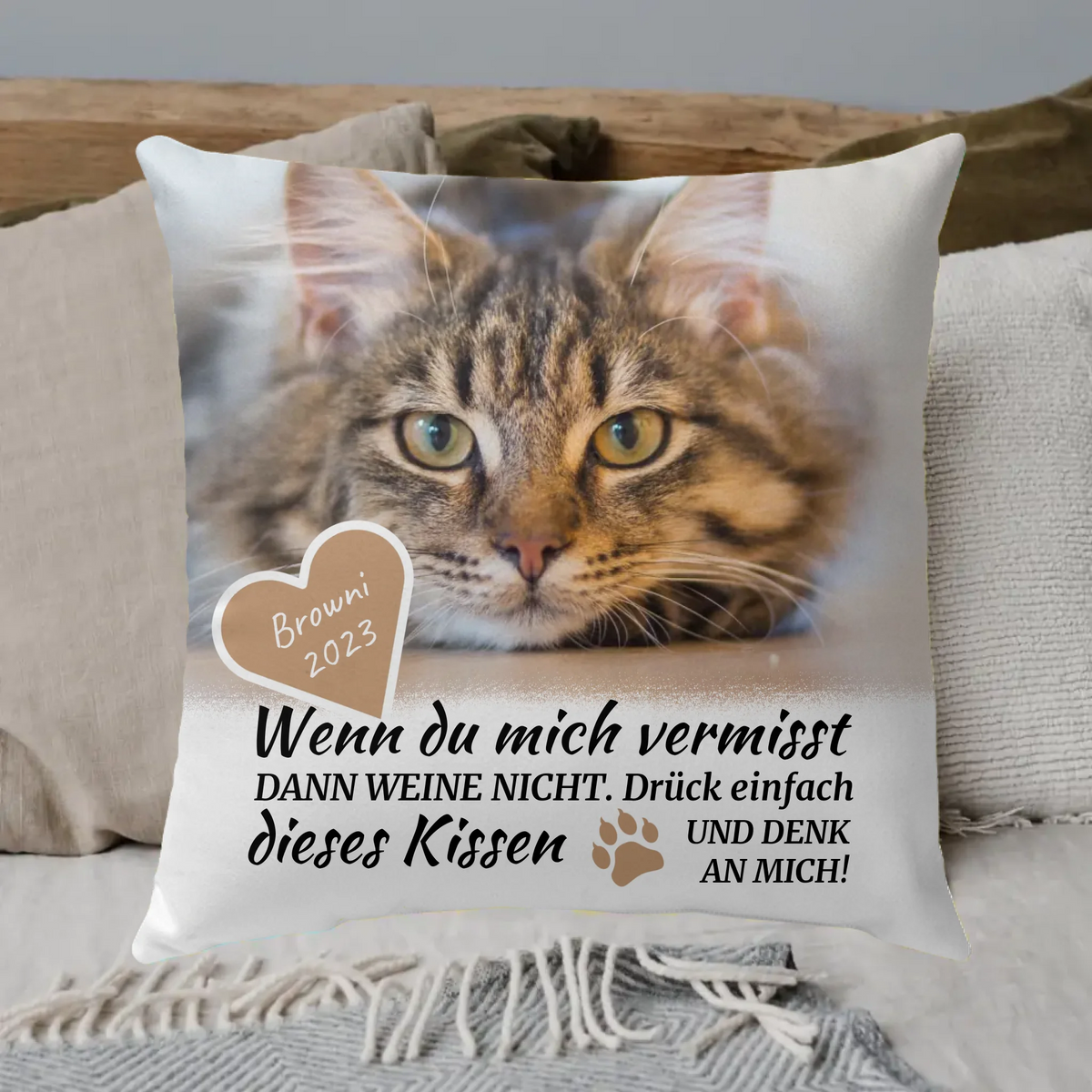 Katzendecke | Wenn du mich vermisst - Individuelle Fotodecke