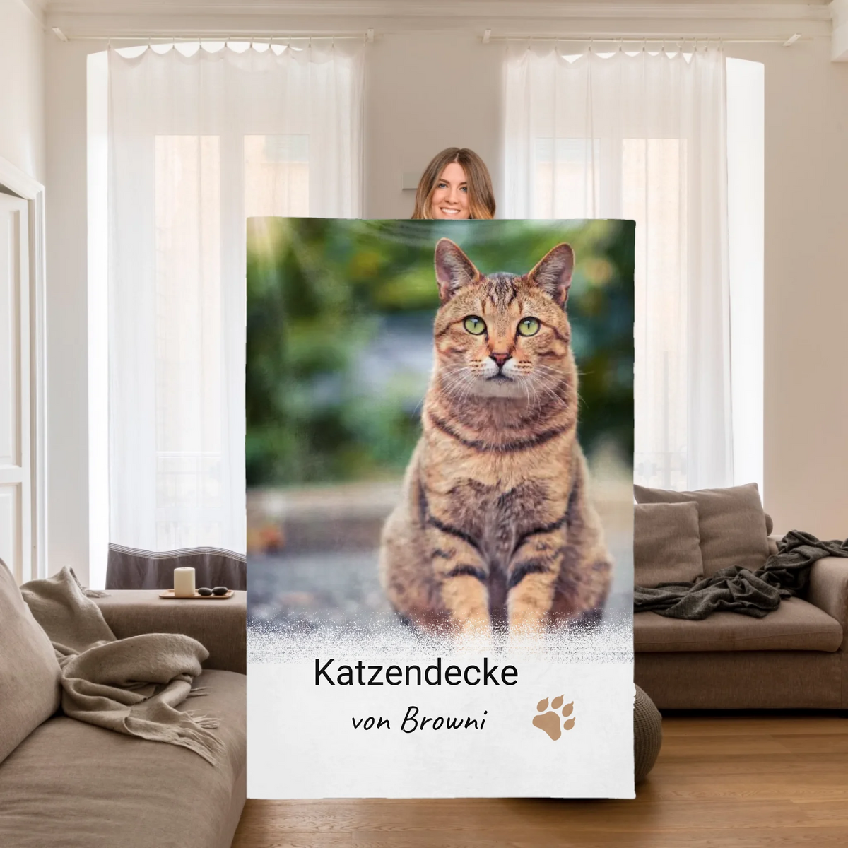 Personalisierte Decke: Katzendecke mit Foto und Text - individuelle Kuscheldecke | Personalize Palace