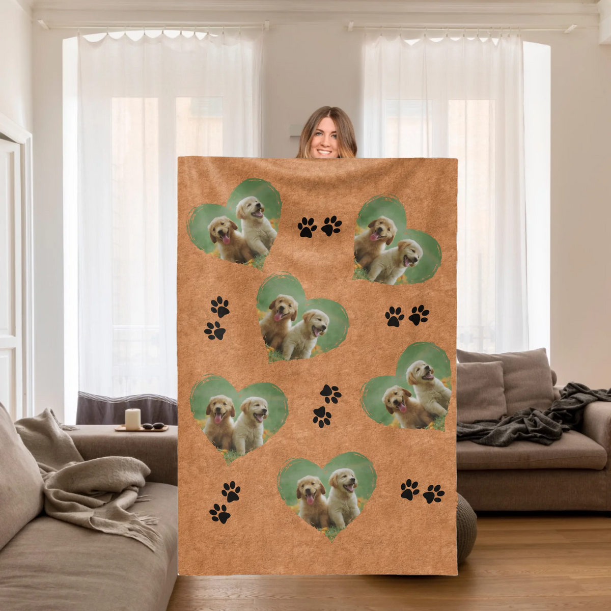 Personalisierte Decke: Fotoherz Decke mit deinen Fotos - Individuelle Kuscheldecke | Personalize Palace