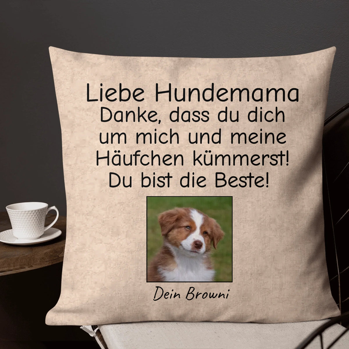 Personalisiertes Kissen: Liebe Hundemama,-papa,-oma,-opa,-tante,-onkel - individuelles Kissen | Personalize Palace