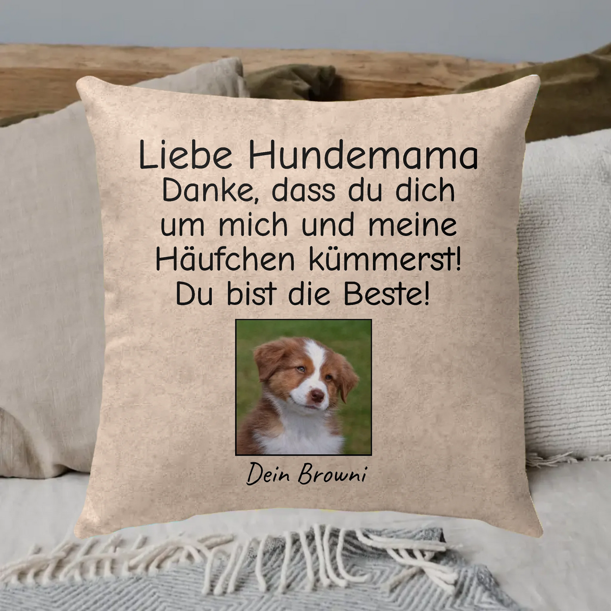 Personalisiertes Kissen: Liebe Hundemama,-papa,-oma,-opa,-tante,-onkel - individuelles Kissen | Personalize Palace