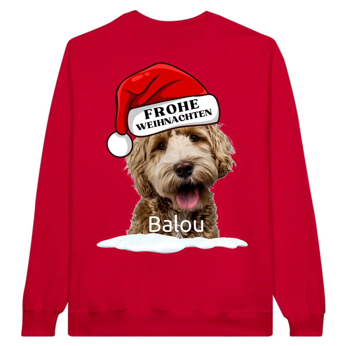 Weihnachtsmütze mit deinem Bild und Text - individueller Pullover oder Sweater | Personalize Palace