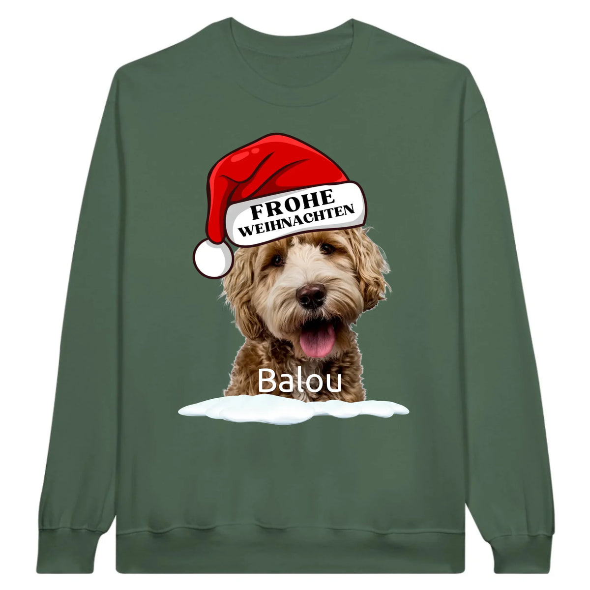 Personalisiertes T-Shirt: Weihnachtsmütze mit deinem Bild und Text - individuelles T-Shirt | Personalize Palace
