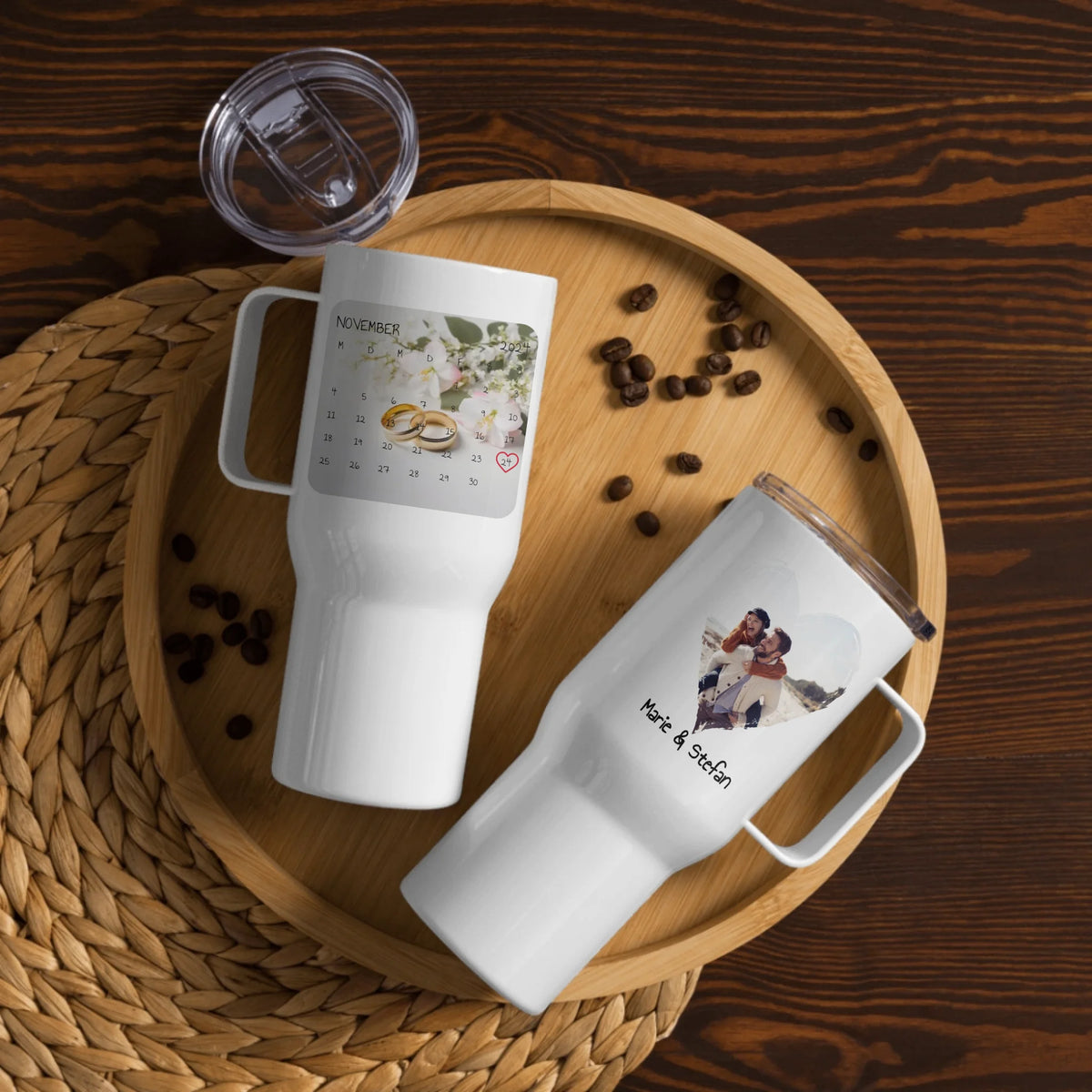 Datum und Kalender mit Foto und Text - Individuelle Tasse