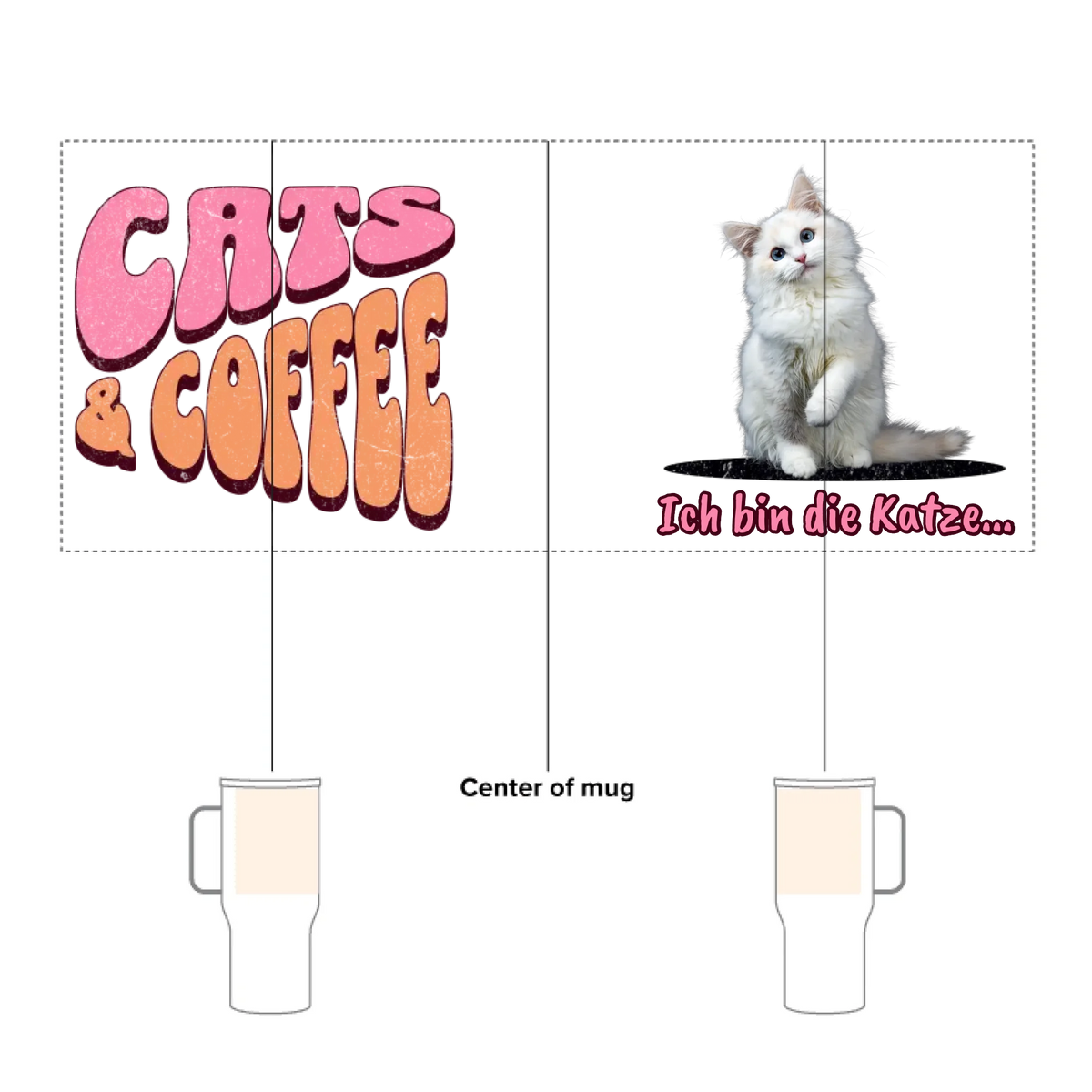 Katzenfoto ohne Hintergrund - individueller Thermobecher