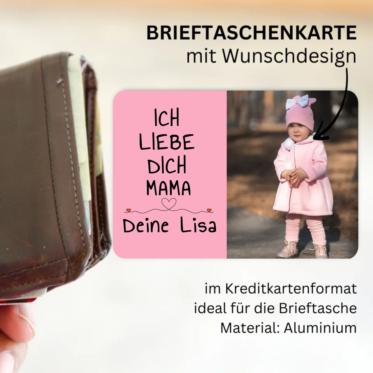 Personalisierte Brieftaschenkarte: Mama Card zum Muttertag - individuelle Brieftaschenkarte | Personalize Palace