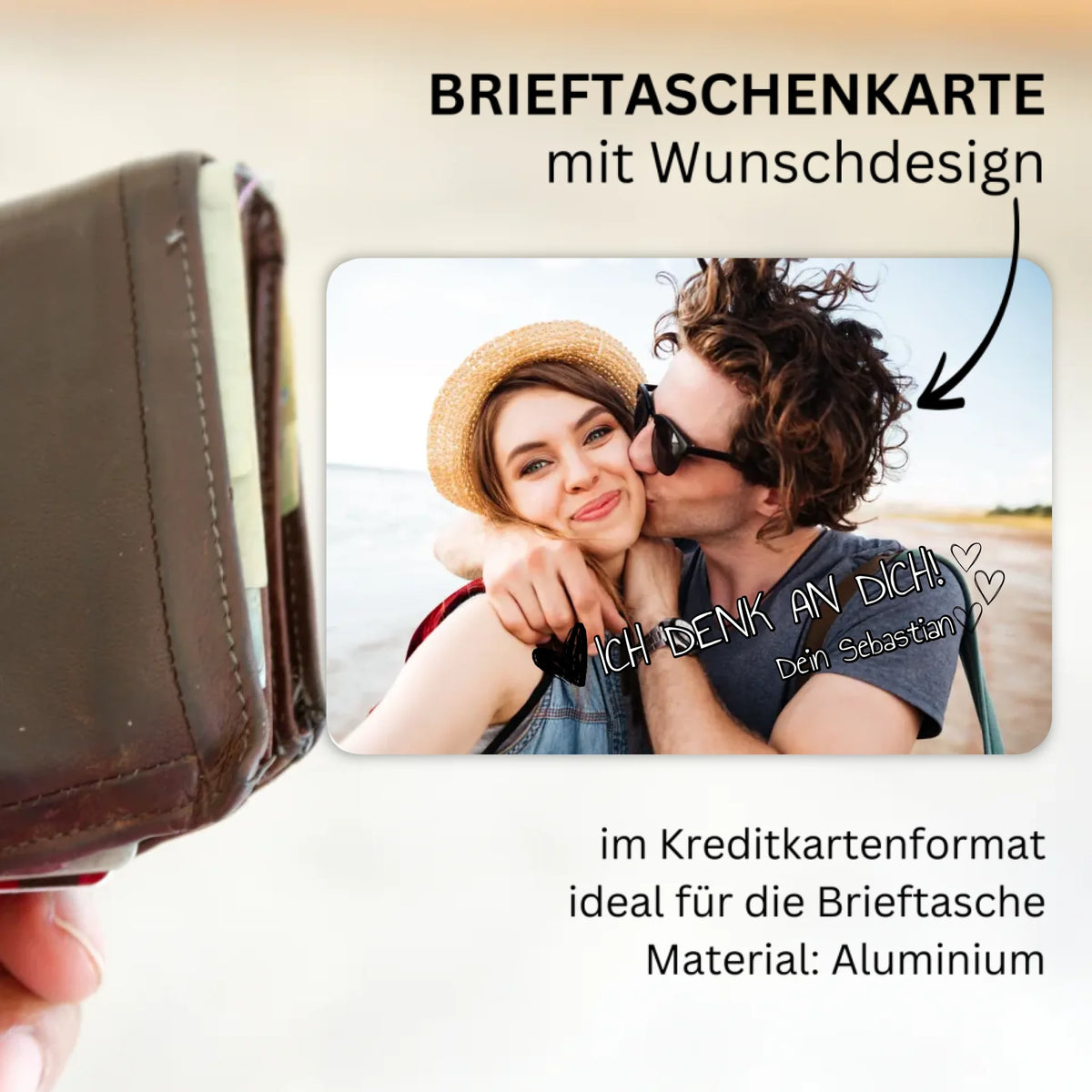 Personalisierte Brieftaschenkarte: An meinen Schatz - individuelle Love Brieftaschenkarte | Personalize Palace