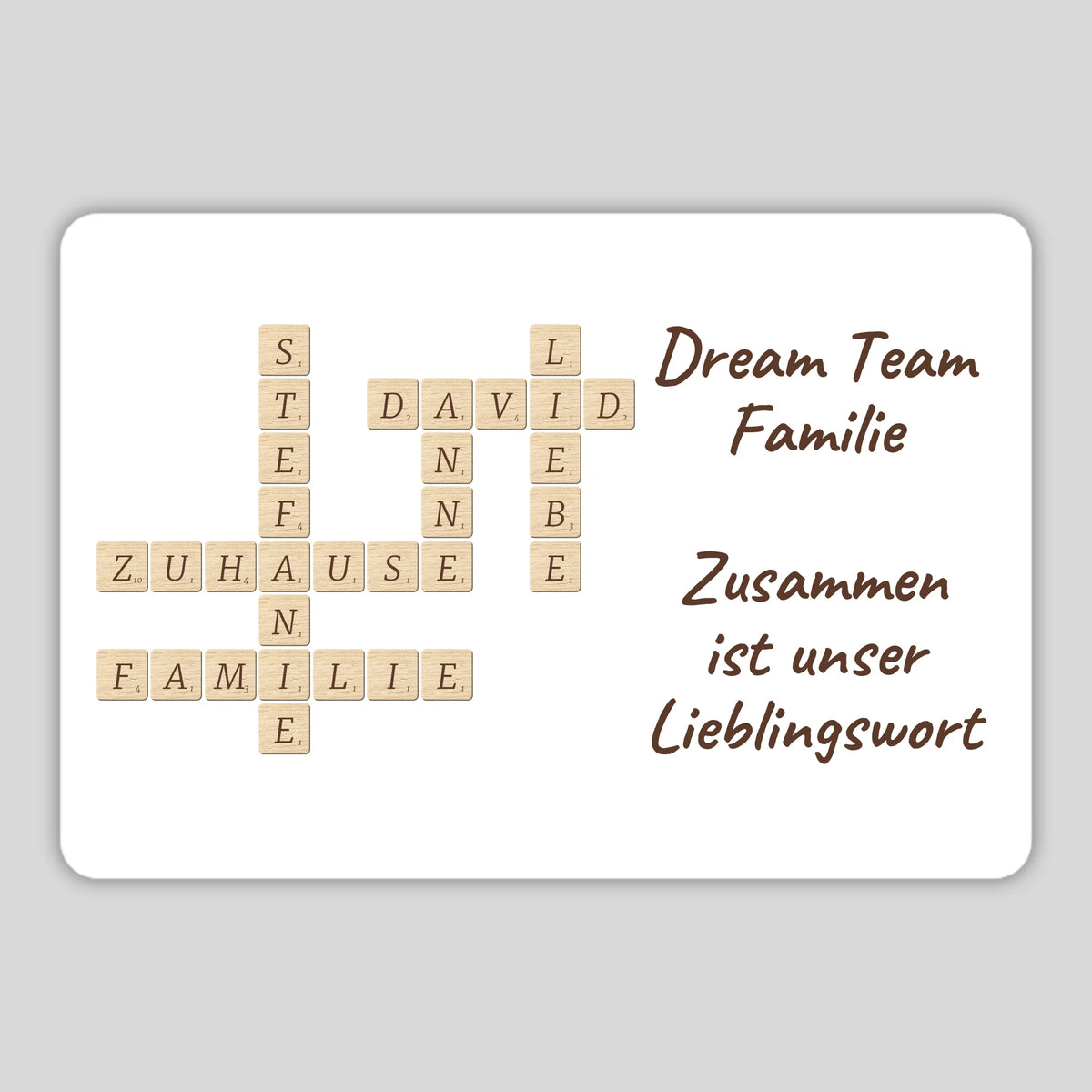 Personalisierte Brieftaschenkarte: Scrabble mit Bild und Text - individuelle Brieftaschenkarte | Personalize Palace