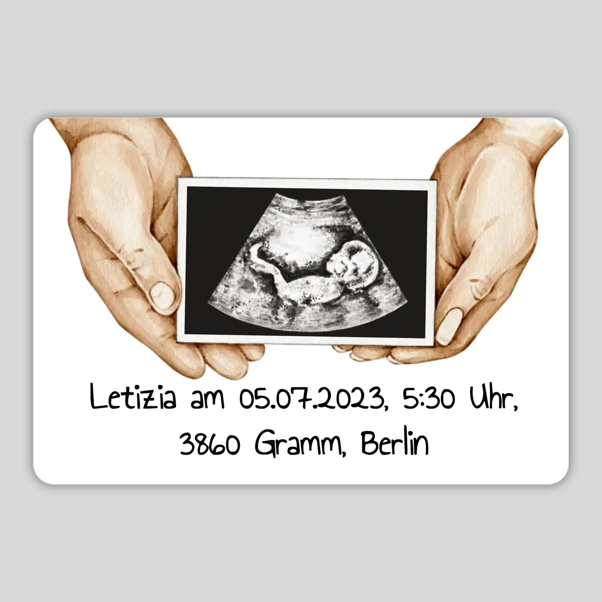 Personalisierte Brieftaschenkarte: Ultraschallbild deines Babys mit Text - individuelle Brieftaschenkarte | Personalize Palace