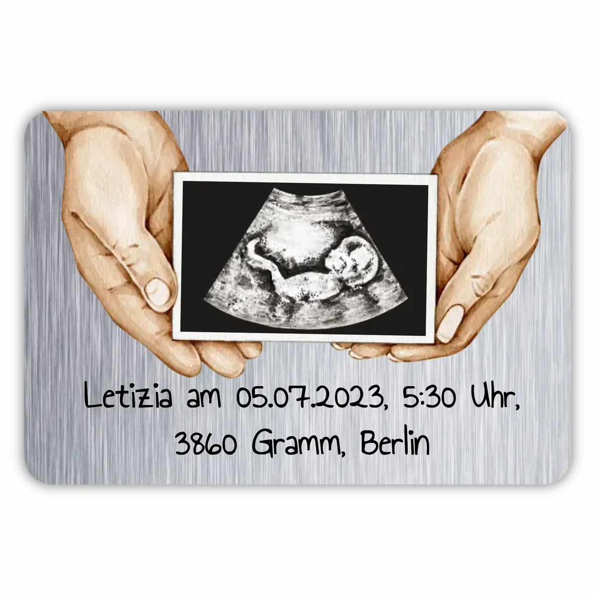 Personalisierte Brieftaschenkarte: Ultraschallbild deines Babys mit Text - individuelle Brieftaschenkarte | Personalize Palace