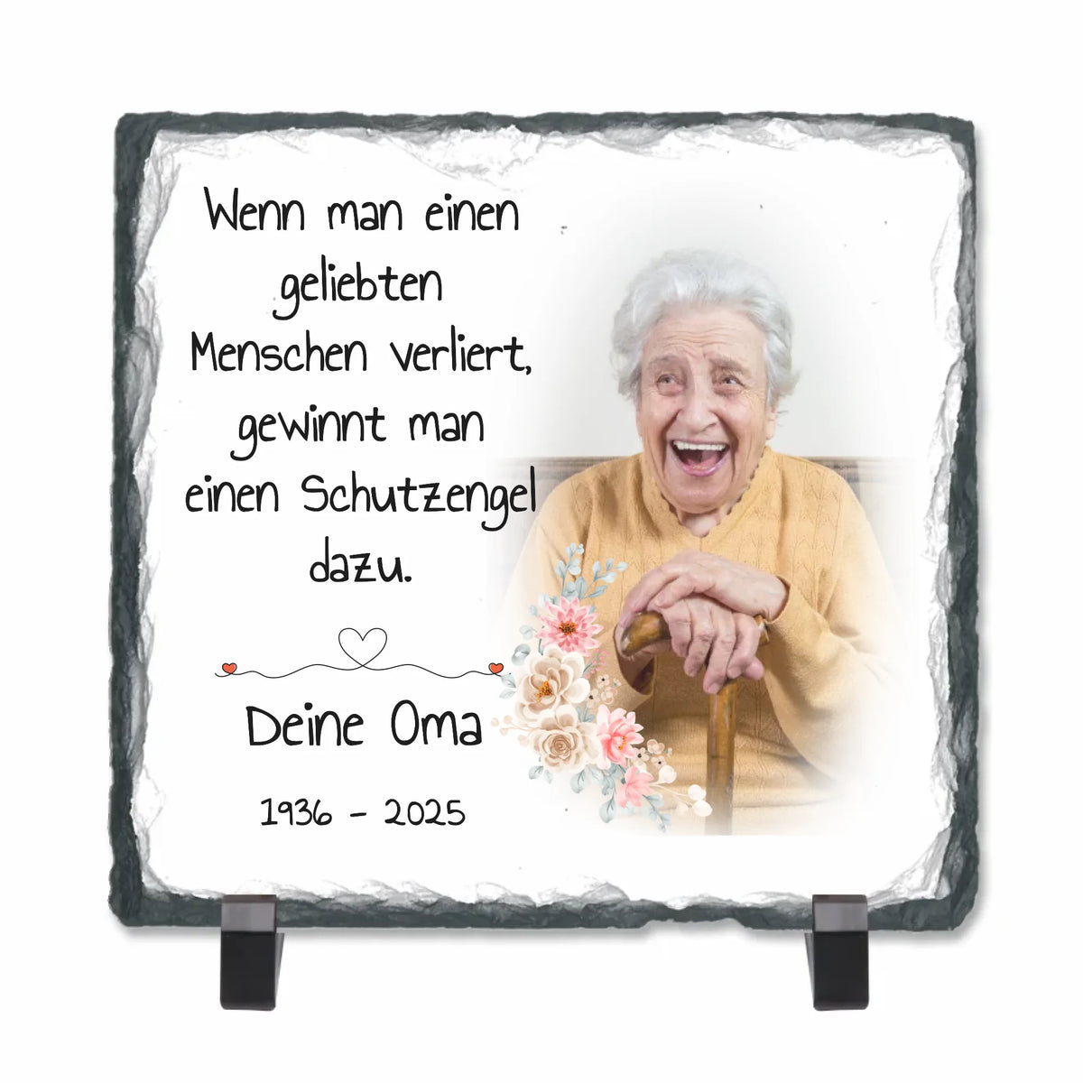 Trauerschild und Gedenktafel aus Natur-Schiefer - individuelle Schieferplatte | Personalize Palace