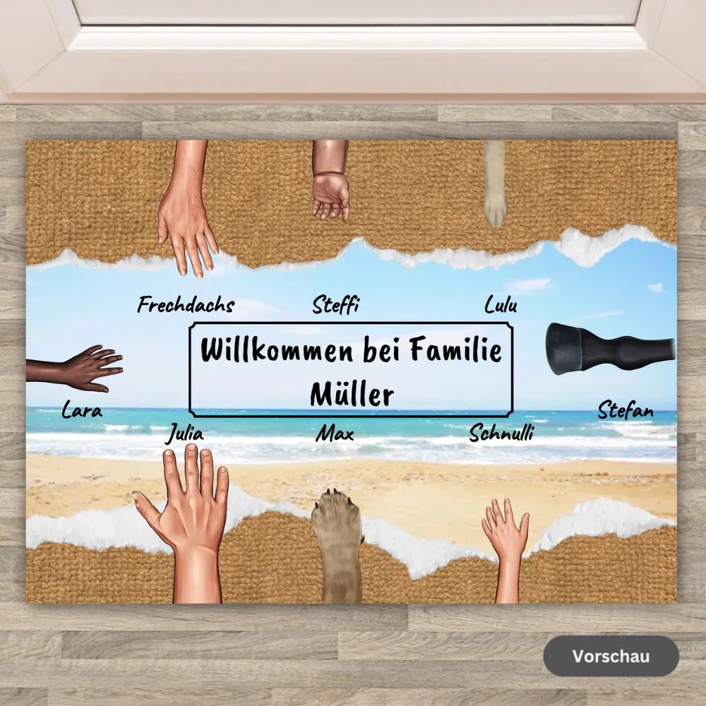 Personalisierte Fußmatte: Hände und Pfoten - Individuelle Fußmatte | Personalize Palace