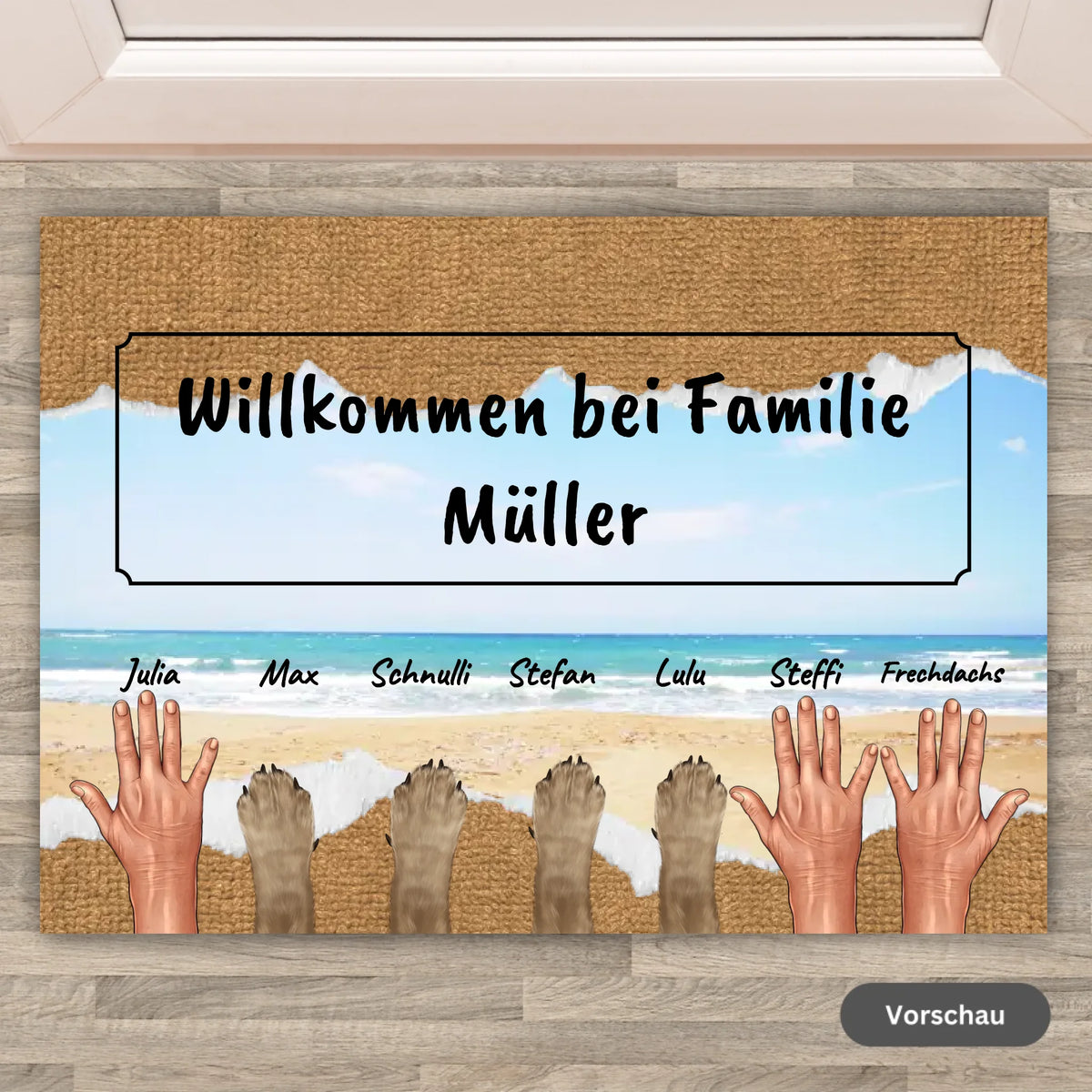 Personalisierte Fußmatte: Hände, Pfoten, Krallen, Hufen - Individuelle Fußmatte | Personalize Palace