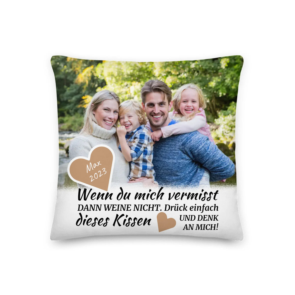 Personalisiertes Kissen: Trauerkissen "Wenn Du mich vermisst" mit Foto - Individuelles Kissen | Personalize Palace
