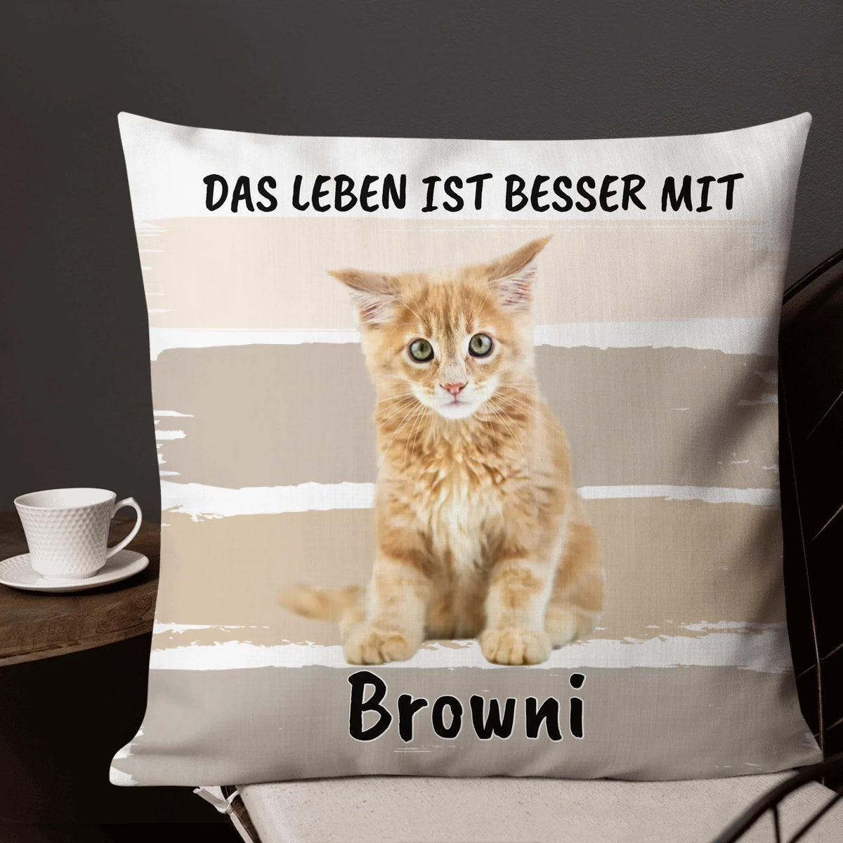 Personalisiertes Kissen: Das Leben ist besser mit meinem Tier - Individuelles Kissen | Personalize Palace