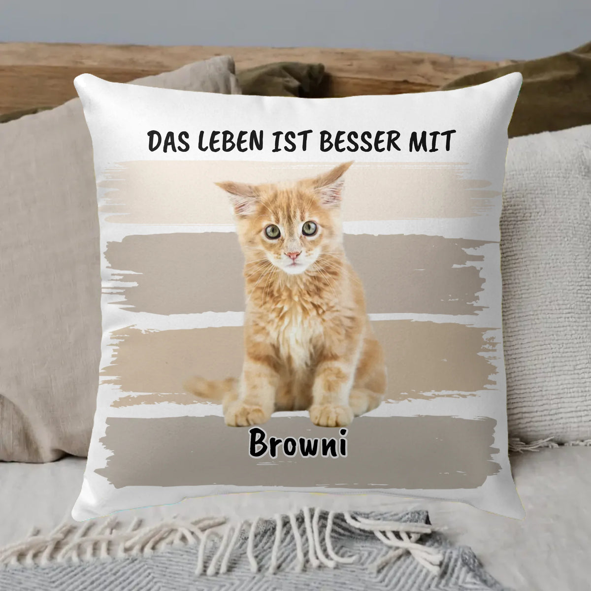 Personalisiertes Kissen: Das Leben ist besser mit meinem Tier - Individuelles Kissen | Personalize Palace