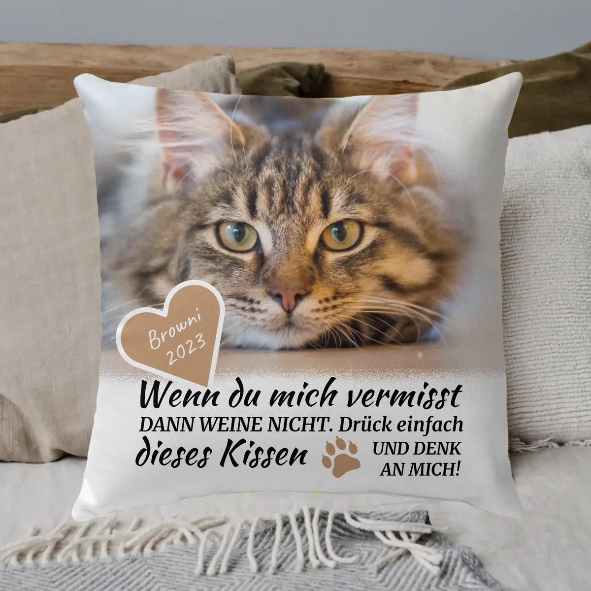 Personalisiertes Kissen: Das Leben ist besser mit meinem Tier - Individuelles Kissen | Personalize Palace