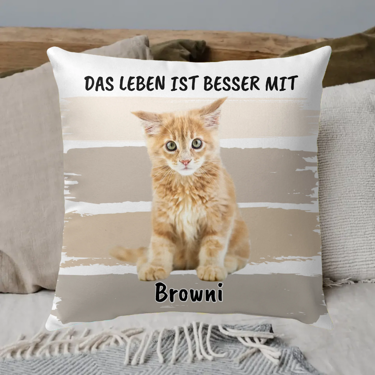 Personalisiertes Kissen: "Wir regieren das Sofa" - individuelles Premium Katzenkissen | Personalize Palace