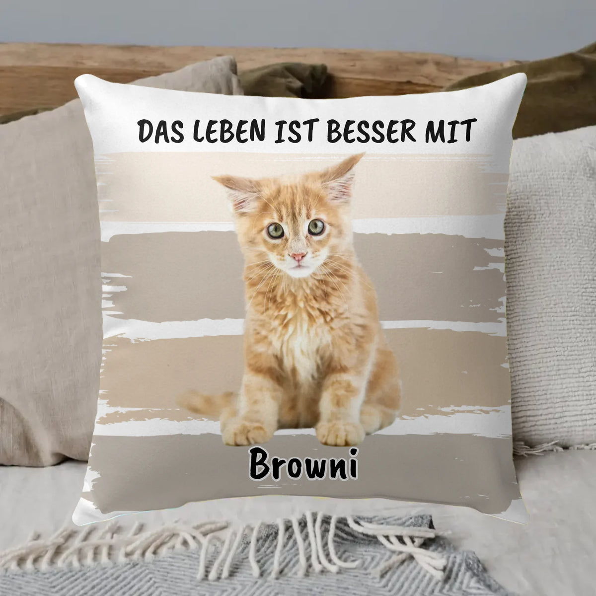 "We rule the sofa" - individual premium cat cushion