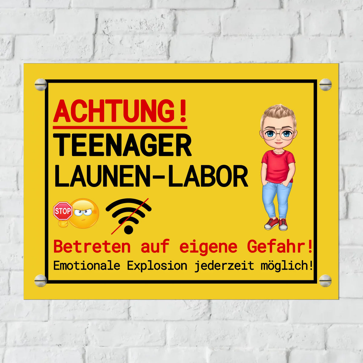 Personalisiertes Schild: Teenager Launen Labor für Jugendliche, Teenager - individuelles Schild | Personalize Palace
