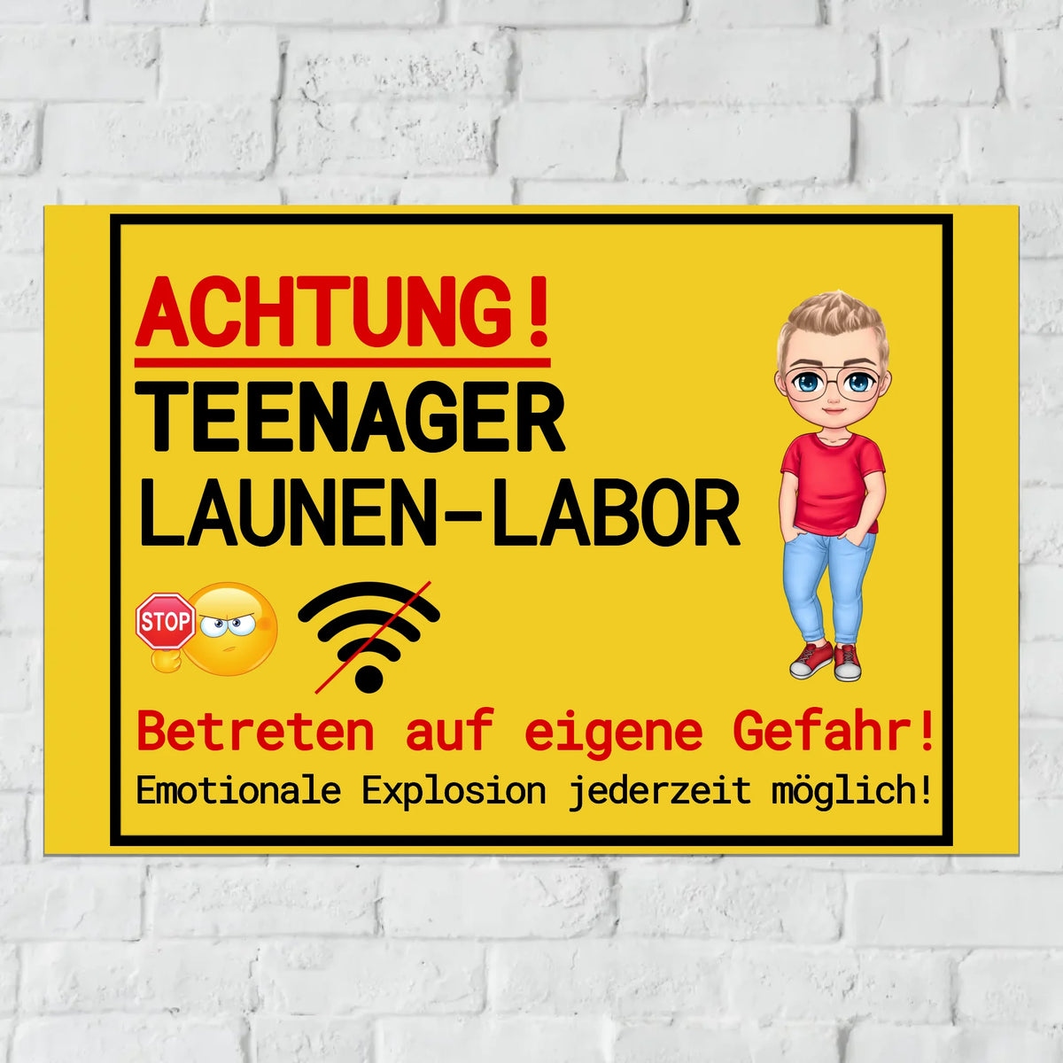 Personalisiertes Schild: Teenager Launen Labor für Jugendliche, Teenager - individuelles Schild | Personalize Palace