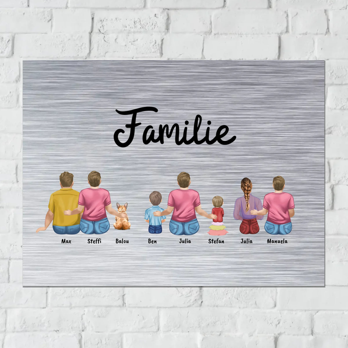 Personalisiertes Schild: bis zu 8 Erwachsene mit Haustier - Individuelles Schild | Personalize Palace