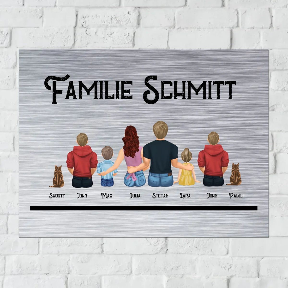 Personalisiertes Schild: Familie - Individuelles Türschild mit Hausnummer | Personalize Palace