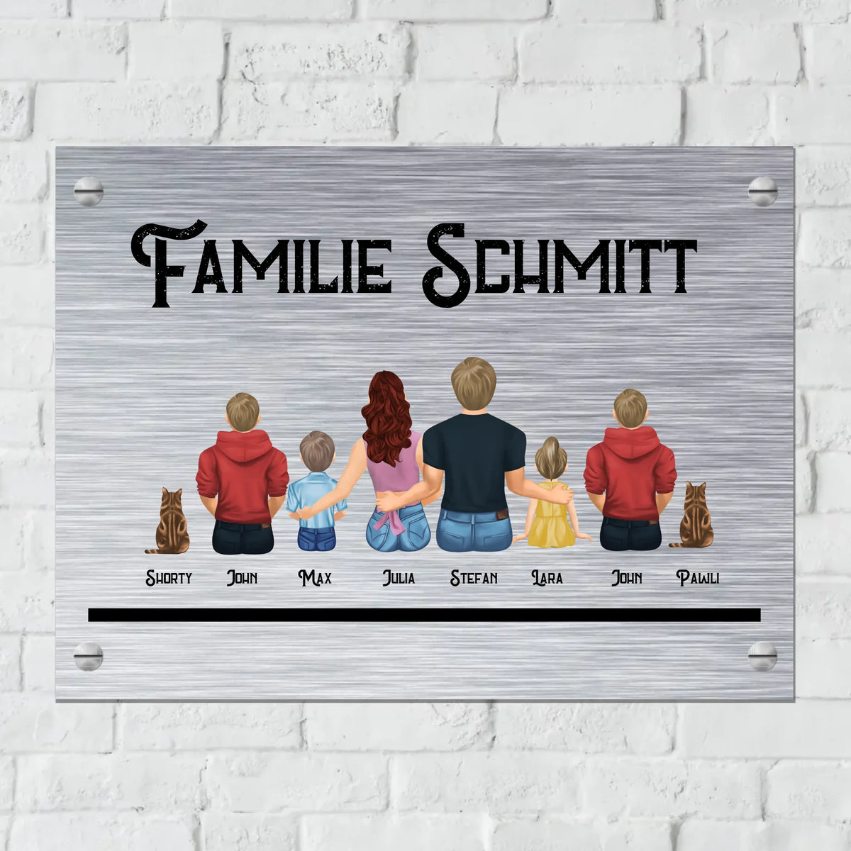 Personalisiertes Schild: Familie - Individuelles Türschild mit Hausnummer | Personalize Palace