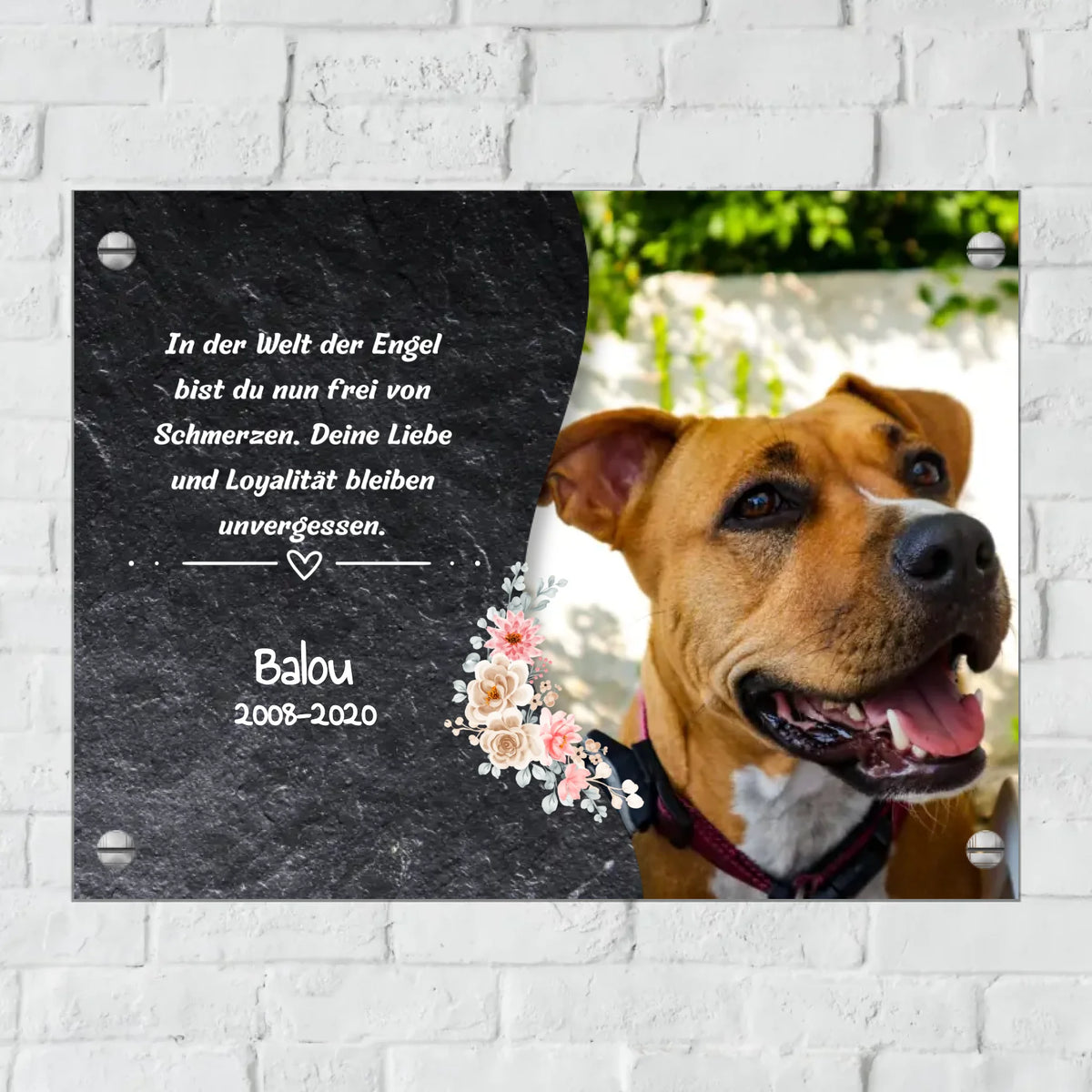Personalisiertes Schild: Hunde Gedenktafel - Individuelles Metallschild | Personalize Palace