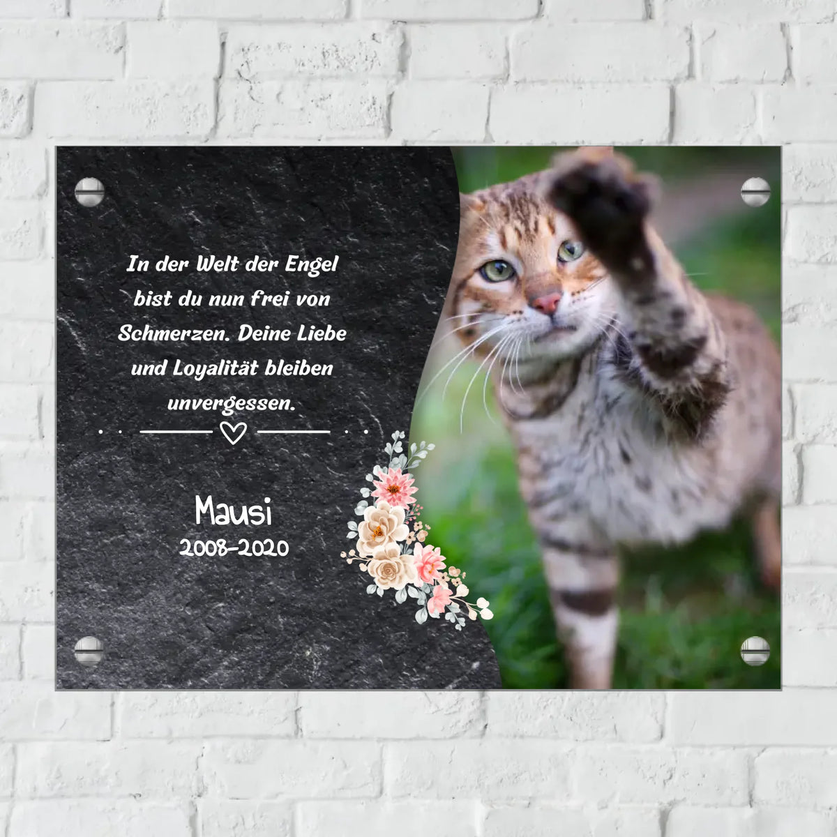 Personalisiertes Schild: Katzen Gedenktafel - Individuelles Metallschild | Personalize Palace