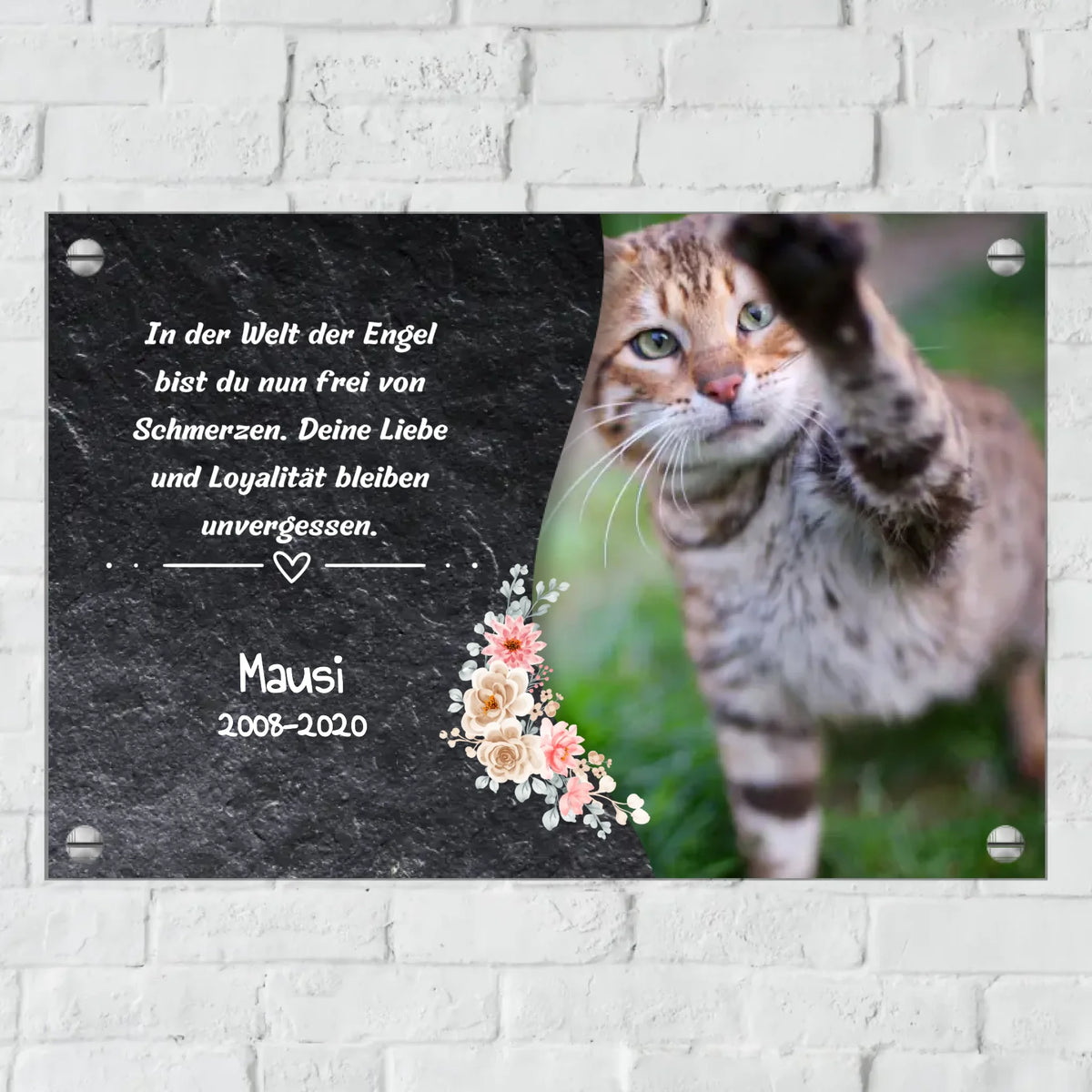 Personalisiertes Schild: Katzen Gedenktafel - Individuelles Metallschild | Personalize Palace