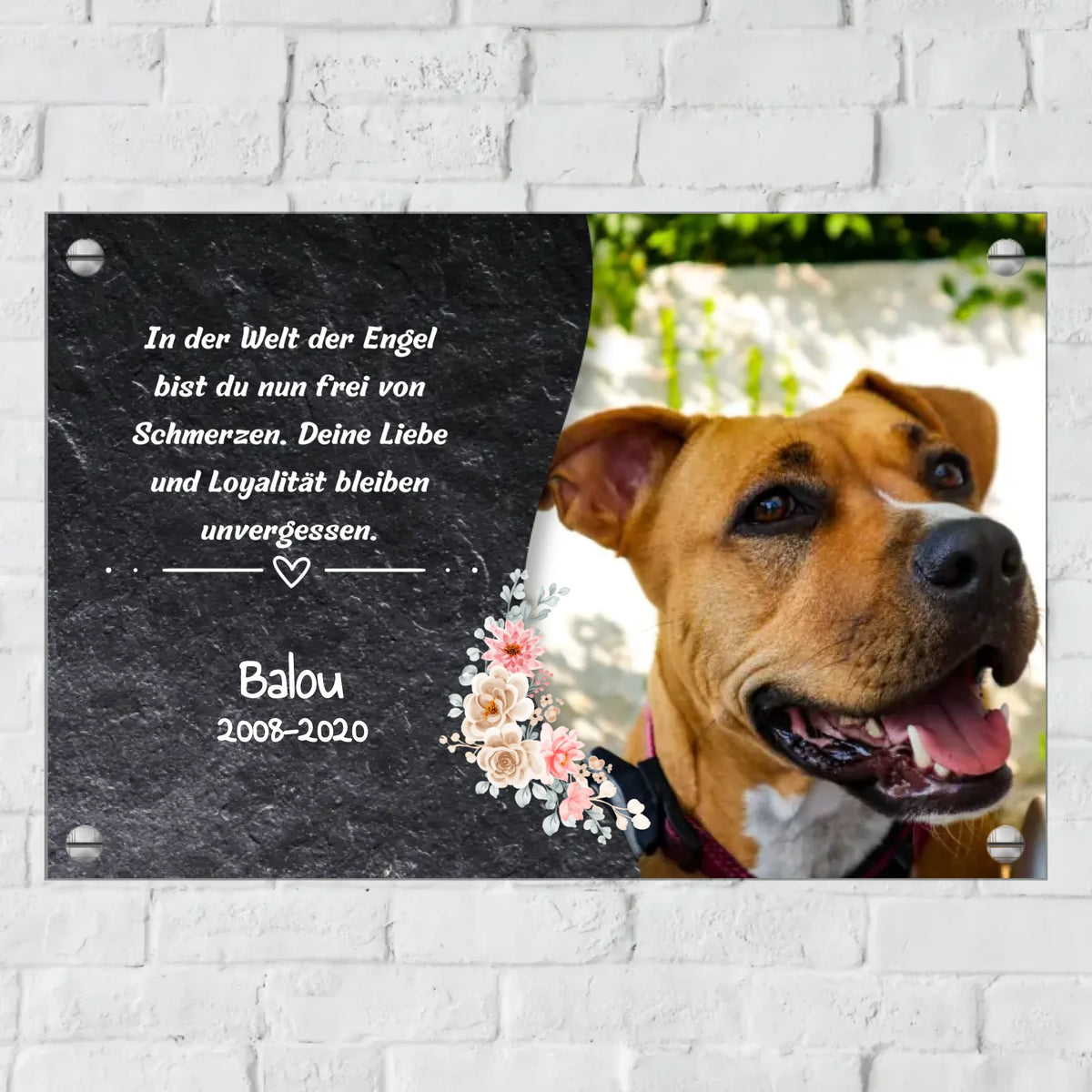 Personalisiertes Schild: Trauerschild mit Trauerspruch - Individuelles Metallschild | Personalize Palace
