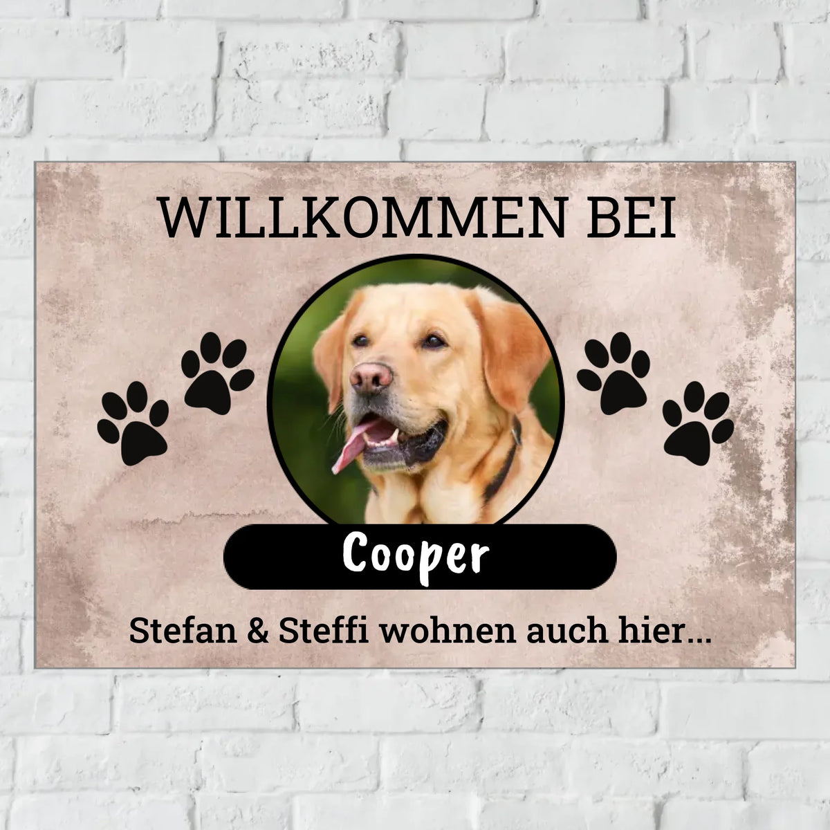 Personalisiertes Schild: Spähende Haustiere - Individuelles Türschild | Personalize Palace