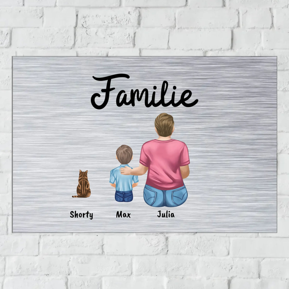 Personalisiertes Schild: Allein mit Kind und Haustier - Individuelles Familienschild | Personalize Palace